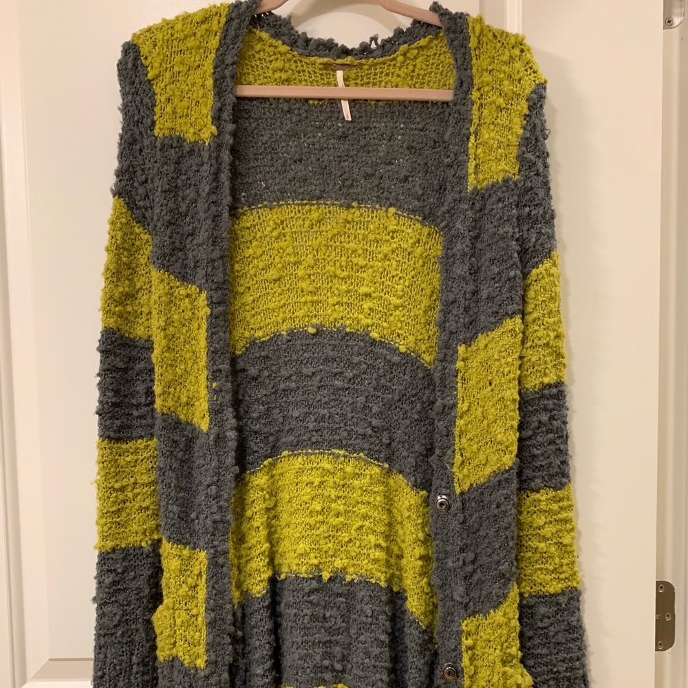 Free People Maxi Striped Cardigan Duster